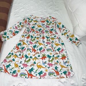 Frugi dinosaur cotton dress sz 5/6